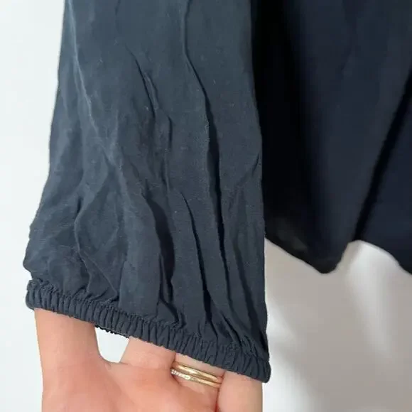 Lilly Pulitzer‎ Lightweight Willa Top Size XS Black Onyx Black Vacation Resort